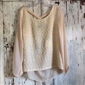 NEW Areve Blouse Criss-cross Open Back